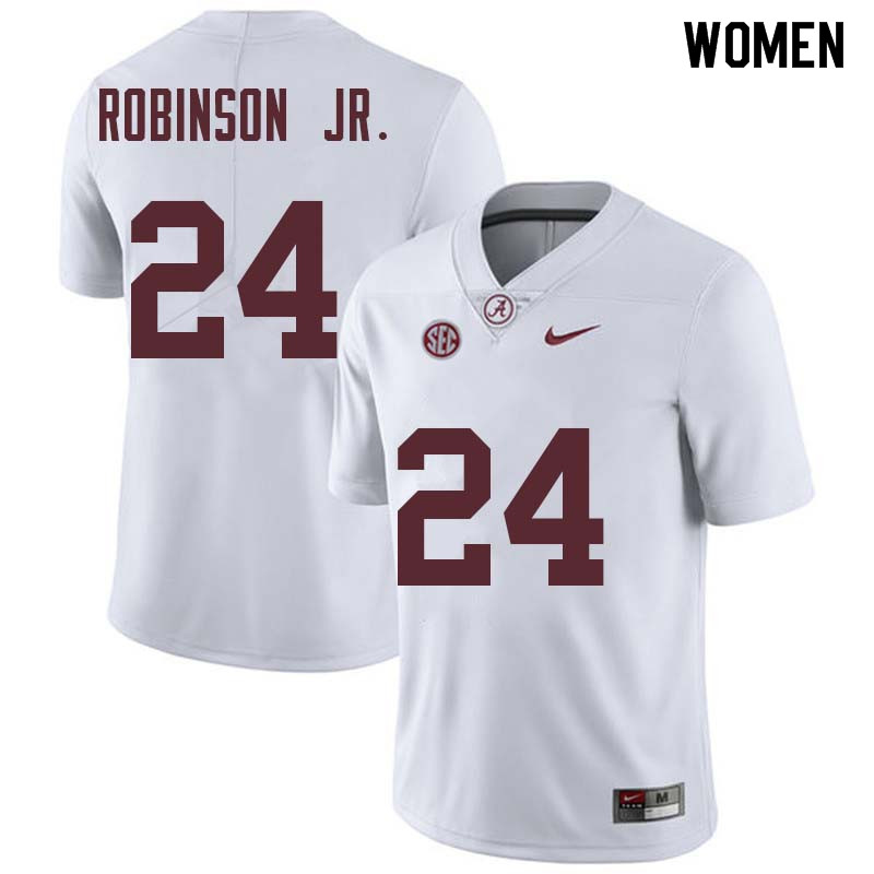 Alabama Crimson Tide Women's Brian Robinson Jr. #24 White NCAA Nike Authentic Stitched College Football Jersey QB16I55XZ